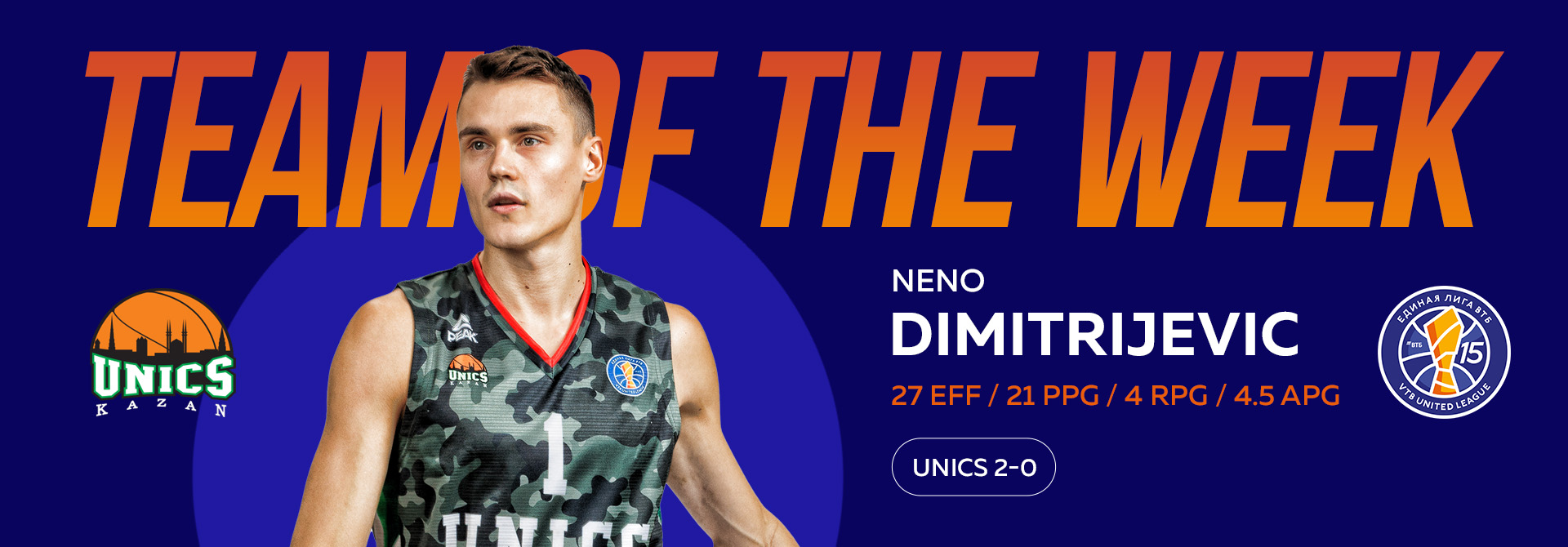 Nenad Dimitrijevic was included in the All-VTB Team of the Week!